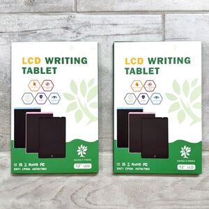 TWO 12" LCD Black Writing Tablets